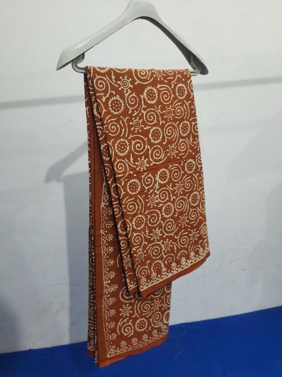 Handmade Paisley Block Print Cotton Sarong: Boho Beach Cover-Up