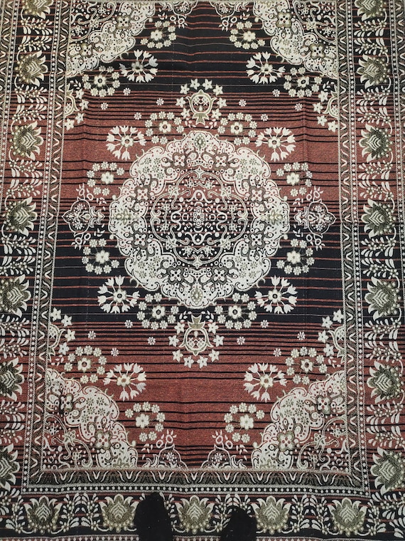 Handmade Cotton Floral Rug 5x7 ft - Moroccan Style
