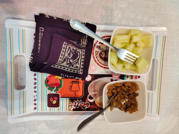 Handmade Block Print Cotton Dinner Napkin Set - Purple Floral Table Wear Napkin Sets