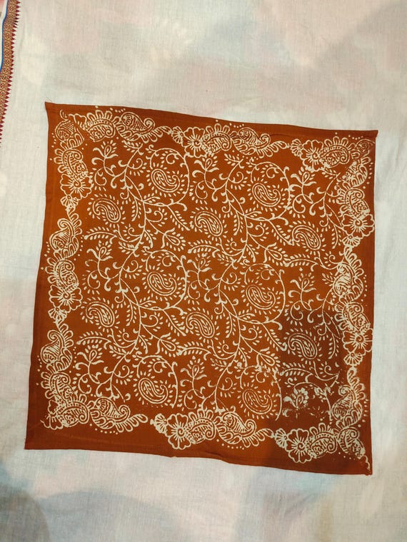 Handmade Terracotta Cotton Napkin Set: Block Print Table Linens