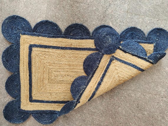 Handmade Jute Rug: Vintage Style Cotton Accent Rug 2x3