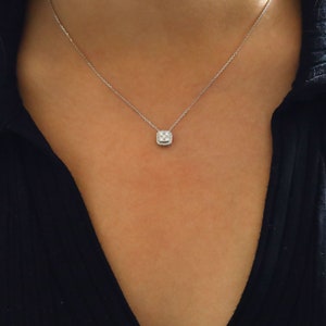 Baguette Diamond Gold Necklace,Baguette Necklace, Diamond Necklace,14K Solid Gold Baguette Necklace, Wedding Gift,Birthday Gift Jewelry