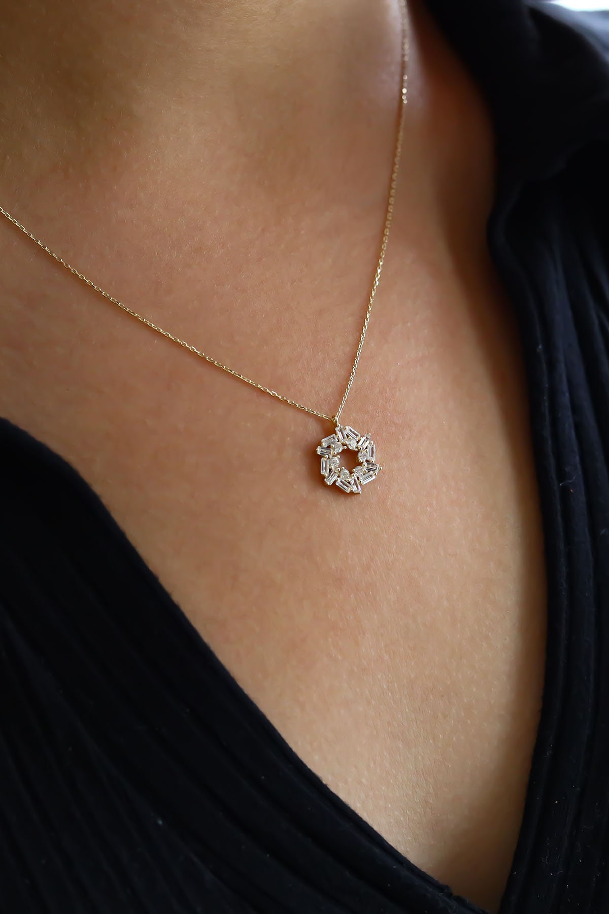 The Baguette Necklace-Gold