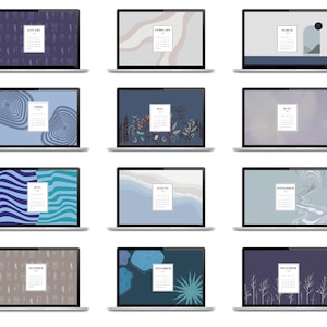 DIGITALER KALENDER 2023 TAPETE | Laptop Hintergrund, Desktop Hintergrund | Digitaler Download | Blaue | Einzelmonate, inklusive Dez. 2022