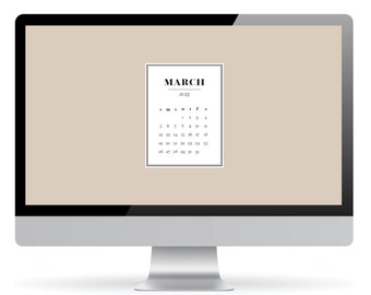 2023 DIGITAL CALENDAR WALLPAPER | Laptop background, desktop background | Digital download | Neutral | Individual months + dec. 2022
