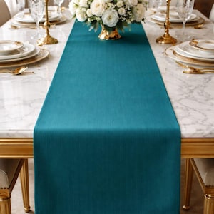 Dupioni Art Silk Table Runner, Double Sided, Slub Textured, Handmade Table Decor