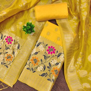yellow floral salwar suit