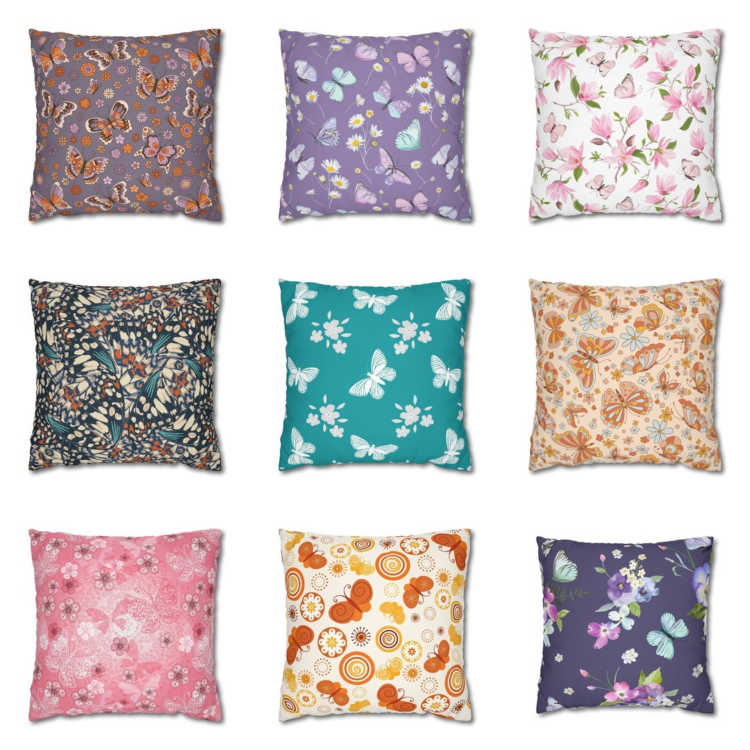 Purple butterfly pillow memory foam main image 0