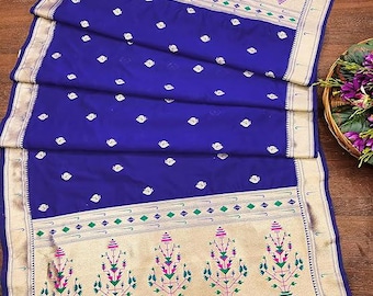 Dupatta Paithani de seda Banarasi para mujer: Pañuelo bordado para boda india, regalo, AlchemicLiving