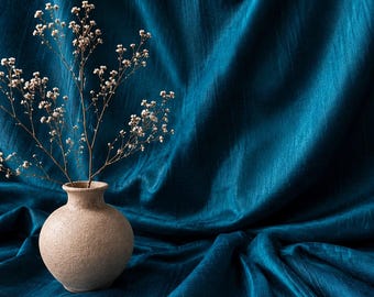 Dupioni Art Silk Fabric by Yard with Slub Texture, 44" Wide Luxury Bridal Wear, Home Decor Material