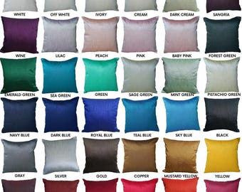 Dupioni Art zijden kussensloop, effen Euro-deken, slub kussensloop met textuur, 35+ kleuren