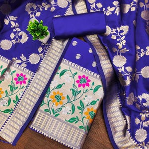 Royal Blue Dress Material for Women