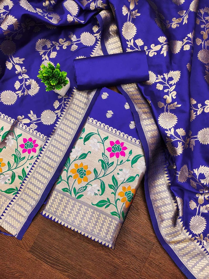 Royal Blue Dress Material for Women