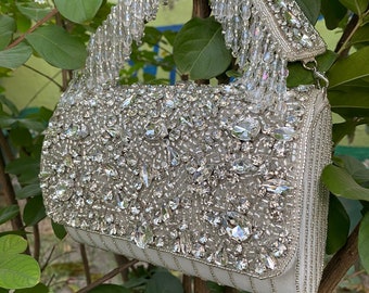 Crystal White Flap Bag