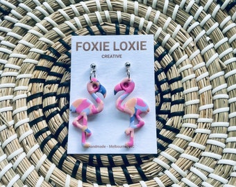 Flamingo statement earrings