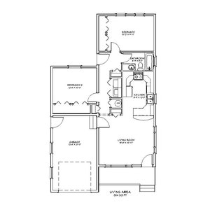 Two Bedroom Ranch Style Floor Plan, Tiny House Plans 884 Square Feet 29 ...