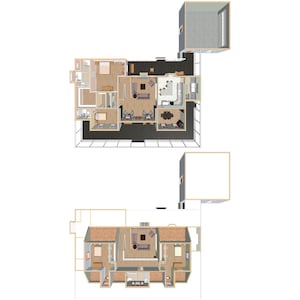 Grundriss im Landhausstil, große zweistöckige 4 / 3,5 Hauspläne, 2500 Quadratfuß, 89 &#39;x 62 &#39;, Doppelgarage, umlaufende Veranda