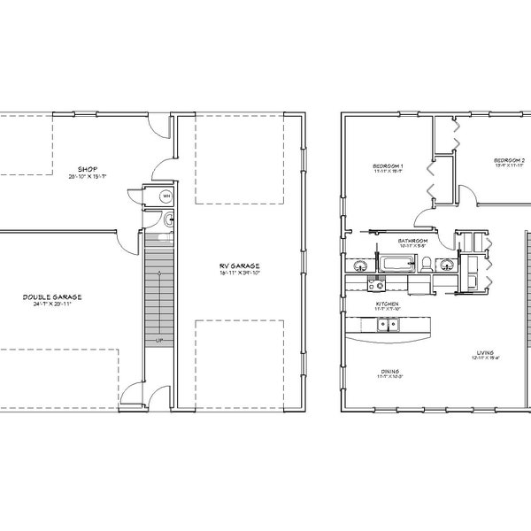 Rv Garage Plan With Apartment Etsy