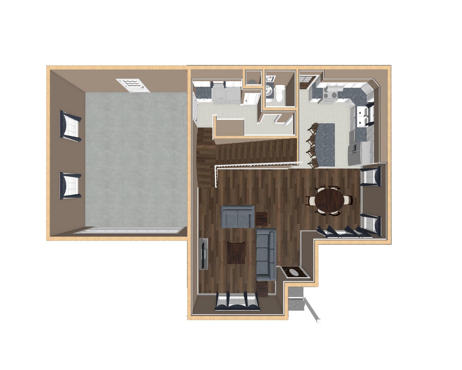 Two Bedroom Traditional Cottage Floor Plan, Two Story House Plans, 1518 ...