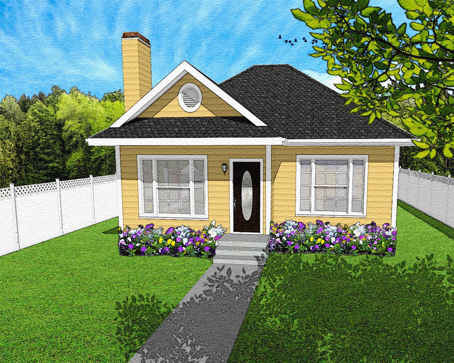1 Bedroom 1.5 Bath Compact Cottage Architectural Plans 850 Etsy