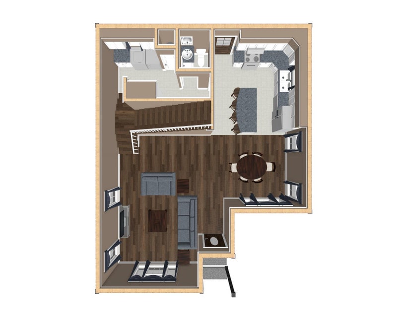 2 Bed 2.5 Bath 1500 SF 30x32 House Plans, 2 Story Traditional Floor ...