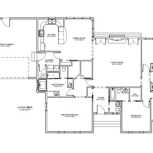 4 Bedroom 3.5 Bath 2 Car Garage Architectural Plans, 2115 SF, 81&#39;x46&#39;, Large Traditional 1 Story Floor Plan, Spacious House Plans, Blueprint