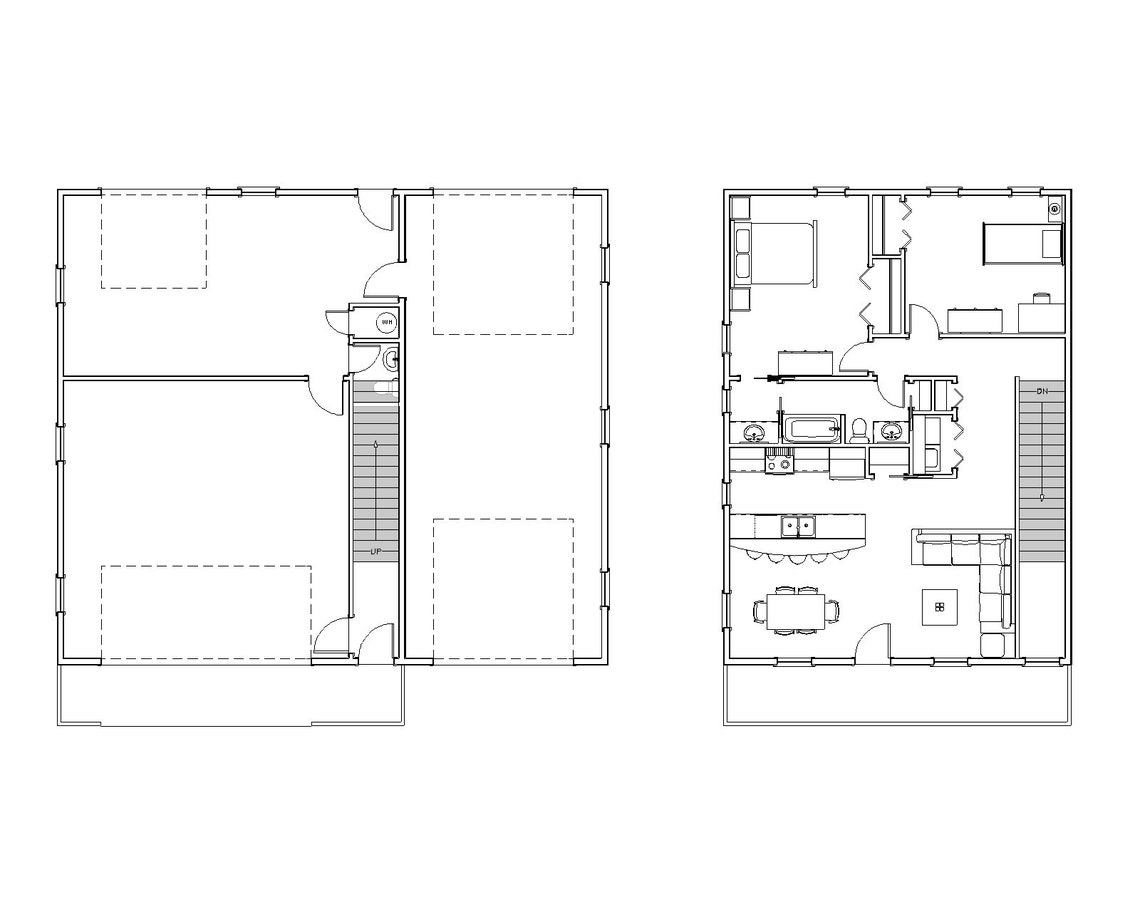 Two Bedroom Traditional Home Floor Plan RV Bus Big Rig Garage - Etsy
