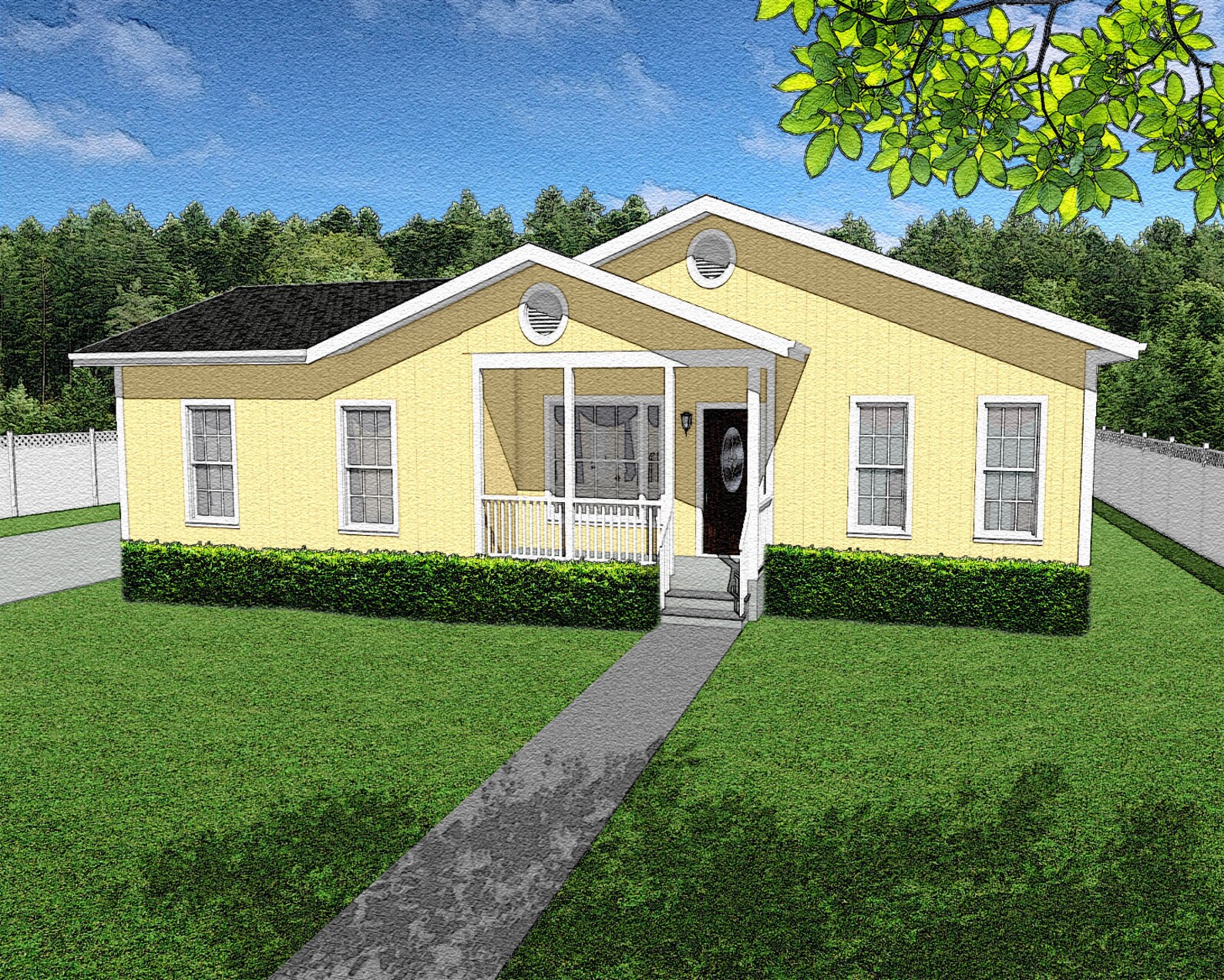 1200 Square Foot Three Bedroom Two Bathroom Floor Plan Ranch Style One 