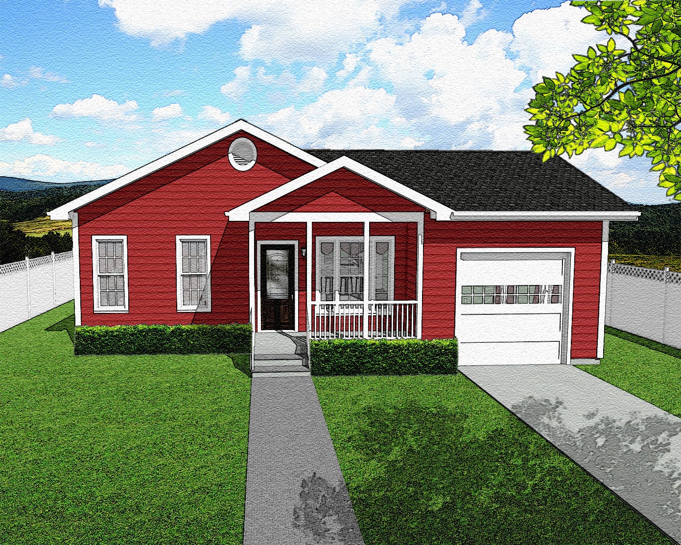 Two Bedroom Country Cottage Floor Plan, Tiny House Plans, 833 Square ...