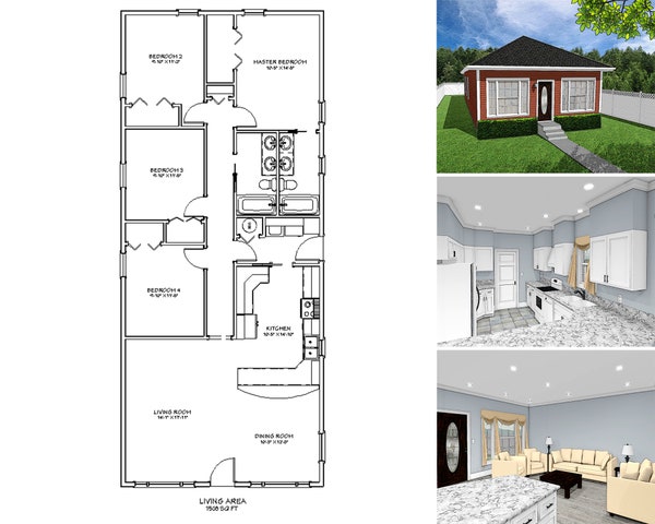 3 Bedroom 2 Bath House Plan Floor Plan. Great Layout 1500 Sq Ft. the ...