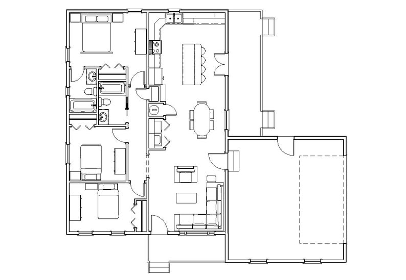 3 Bedroom Ranch Style House Plans 3/2 1209 Square Feet Etsy