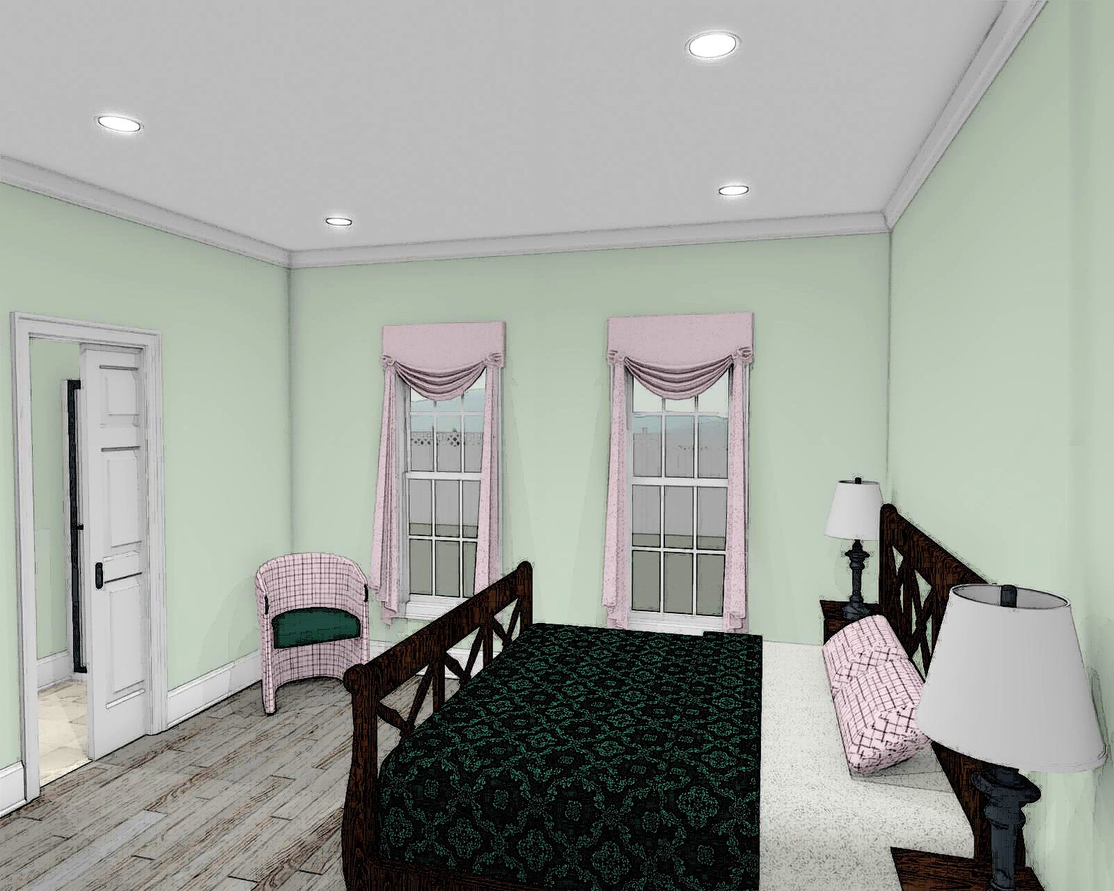 Three Bedroom Traditional Cape Cod Style Floor Plan Two Story Barndominium House Plans 2049