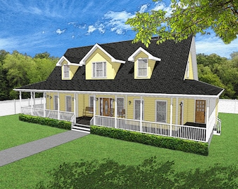 May include: A yellow house with a black roof and white trim. The house has a large front porch with white railings and a white picket fence in the front yard.