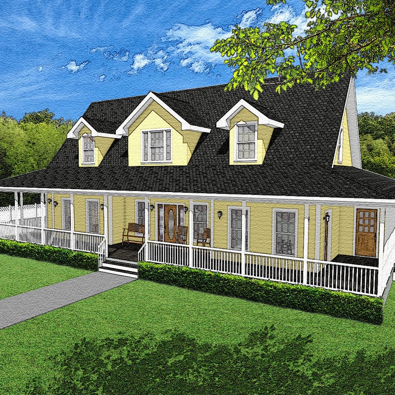 Wrap Around Porch House Plans - Etsy