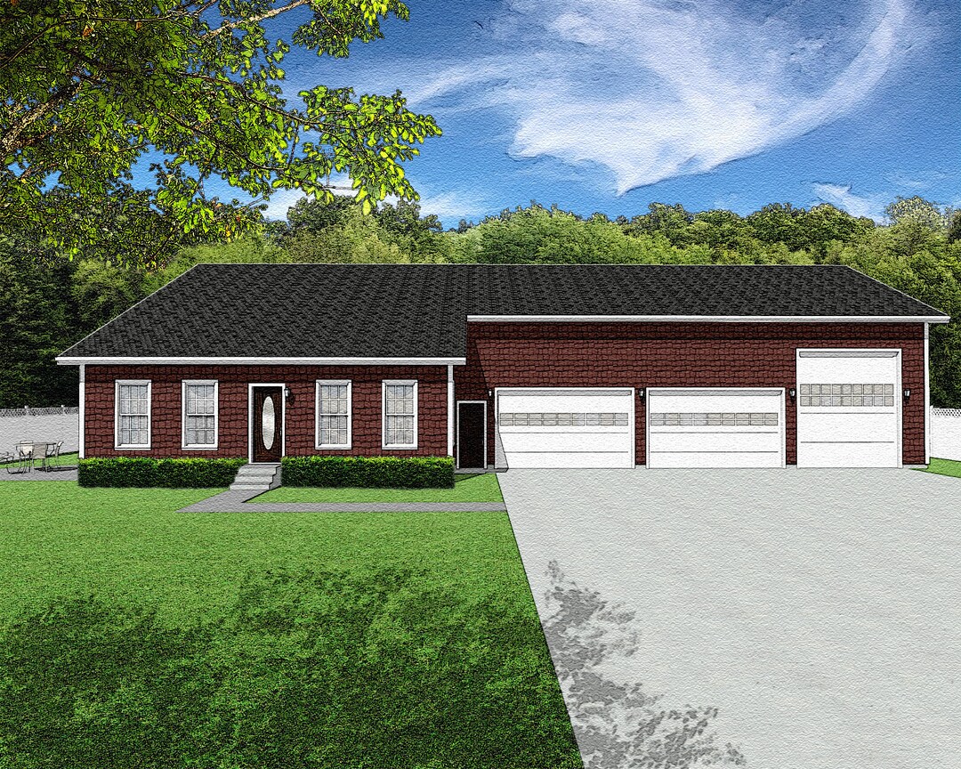 Three Bedroom Traditional Cape Cod Style Floor Plan Two Story Barndominium House Plans 2049