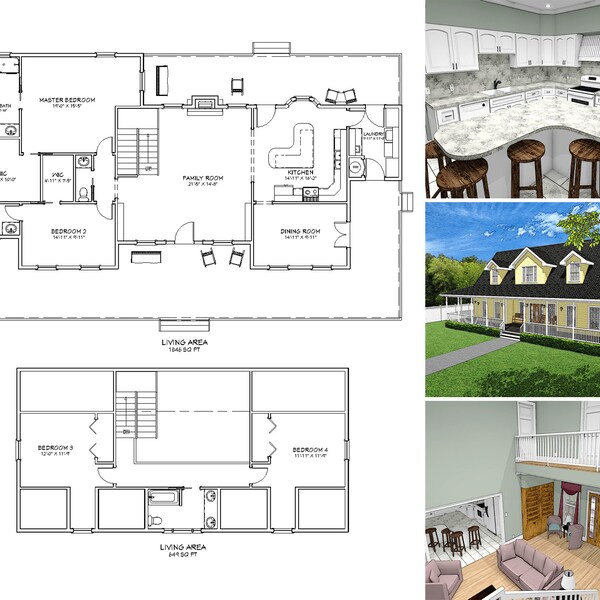 Wrap Around Porch House Plans - Etsy