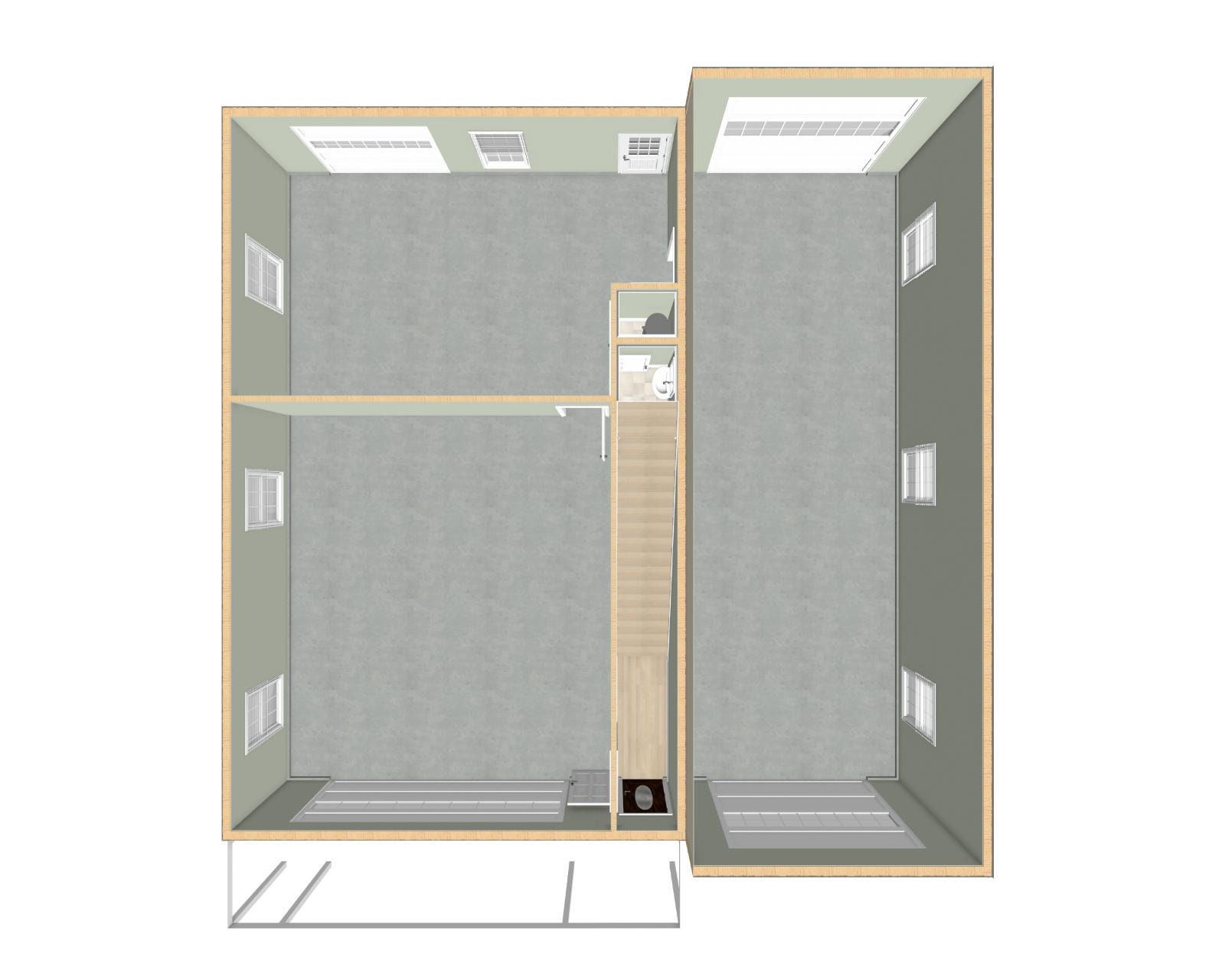 Two Bedroom Traditional Home Floor Plan, RV Bus Big Rig Garage With ...