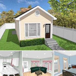1 Bed 1 Bath 700 SF 16x43 Narrow House Plans, Tiny Home Floor Plan, Guest House, Granny House Architectural Plans, Digital Blueprint PDF
