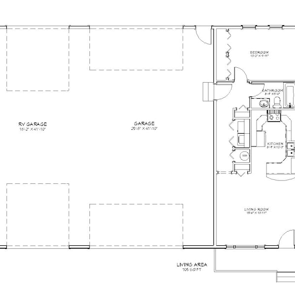 Rv Garage Plan With Apartment Etsy