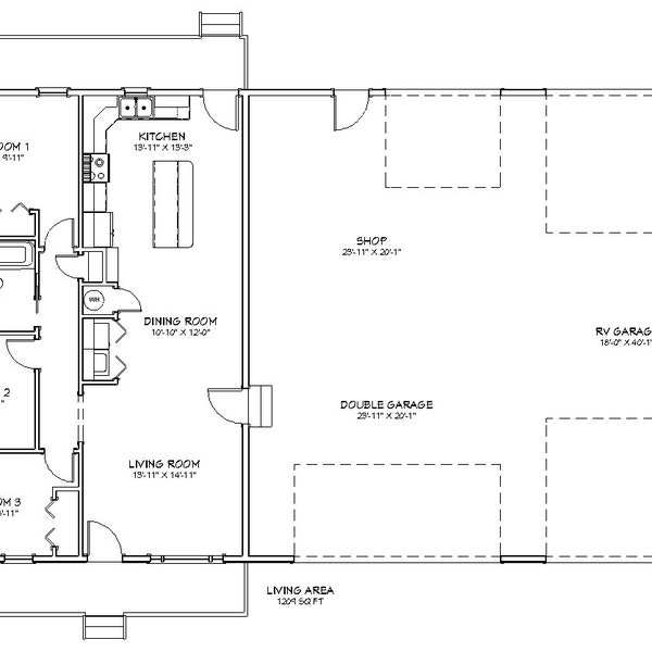 Rv Garage Plan With Apartment Etsy