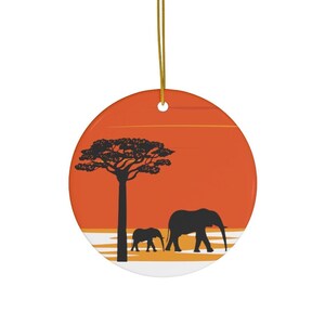 African Christmas Ornament - Tree Decoration -  Elephant Gift - Car Accessory - Travel Gift - Safari - Africa Decor