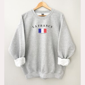 Unisex France Sweatshirt - French Sweatshirt - Vintage Style - French Flag -  France Sweater - France Gift - Map Coordinates - La France