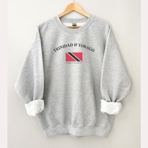 Unisex Trinidad and Tobago Sweatshirt - Trinidadian Sweatshirt - Vintage Style - Flag - Tobagonian Sweater - T&T Gift - Country Coordinates