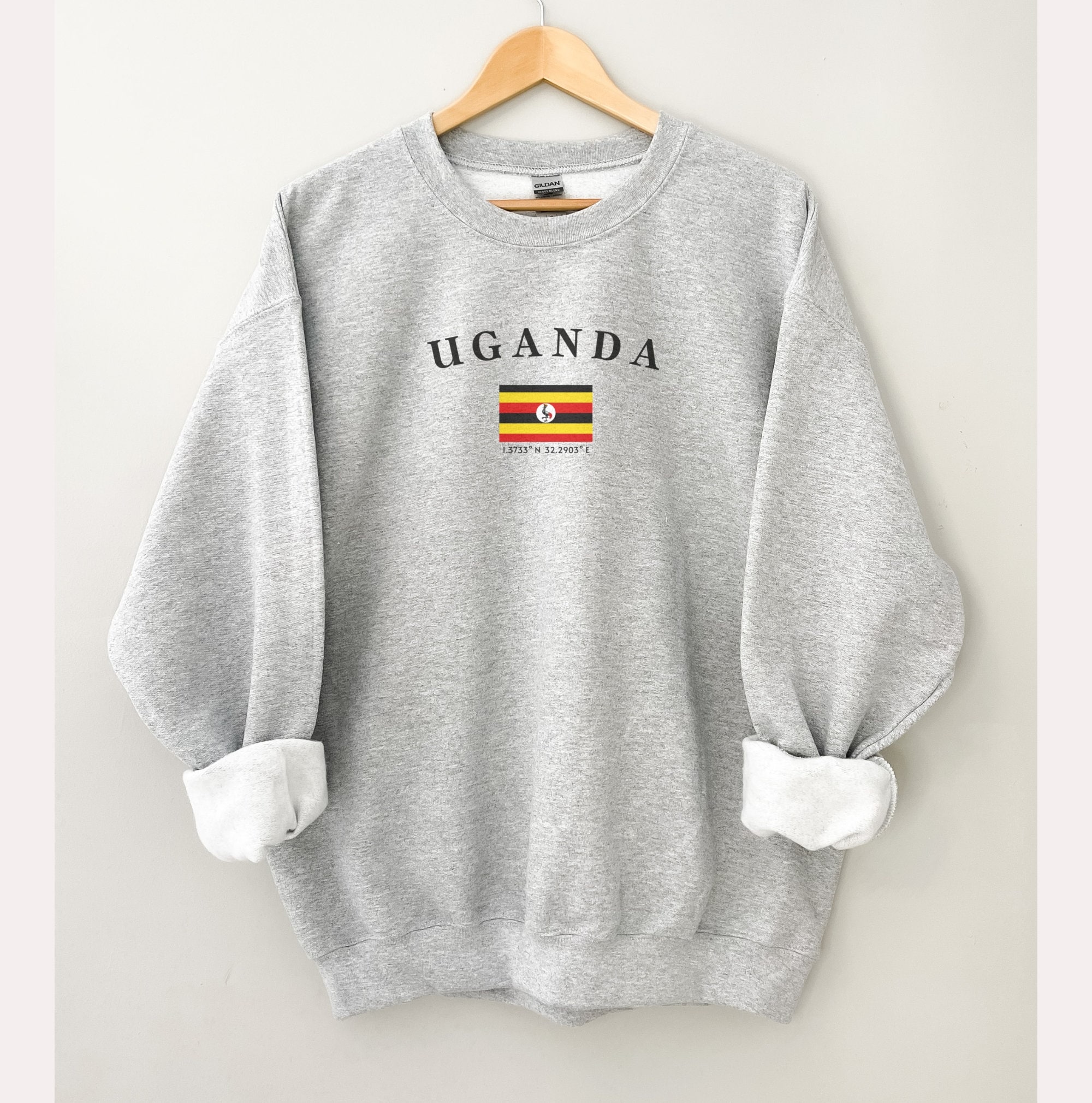 Unisex Uganda Sweatshirt - Ugandan Sweatshirt - Vintage Style - Uganda Flag  - Uganda Sweater - Uganda Gift - Uganda Coordinates - Etsy
