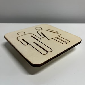 Signage Men/Women&#39;s Wooden Toilets