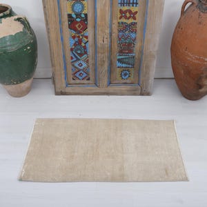 2x3 Door Mat Rug, 2x3 Mini Rug, Wool Door Mat, 2x3 Soft Door Mat, Turkish Mini Rug, Vintage Mini Rug,Oushak Mini Rug,2x3 Anatolian Rug,24277