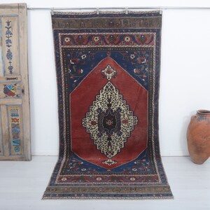 5x9 Muted Rug, Anatolian Rug, Vintage Rug, Faded Rug, Turkish Vintage Rug,Vintage Turkish Rug,Oushak Vintage Rug,Wool Rug,Turkish Rug,16459