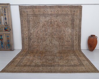 9x12 Vintage Rug, Vintage Oversize Rug, Oushak Rug, Oversize Vintage Rug,Turkish Rug,Turkish Oversize Rug,Oushak Oversize Rug,Wool Rug,22484