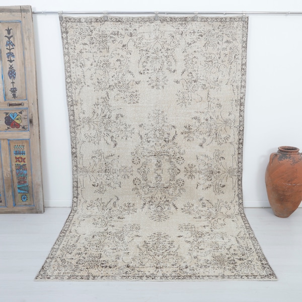 6x10 Oriental Rug, Turkish Wool Rug, Area Rug, Bohemian Rug, Vintage Rug 6x10, Handmade Rug,Home Decor,Unique Rug,Oriental Carpet 6x10,15499