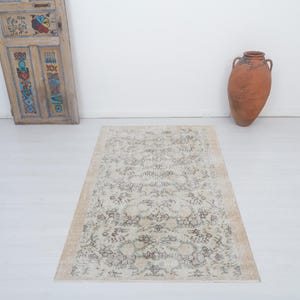 Turkey Oushak Rug, Colorful Rug, 4x6 Rug,Kids Rug,Muted Rug,Pastel Rug,Soft Vintage Rug,Turkish Rug,Vintage Rug,Oushak Rug,Natural Rug,19692